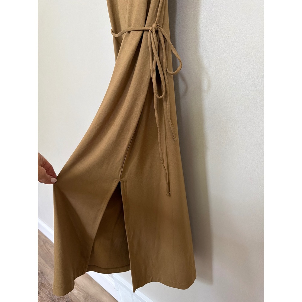 NWT Banana Republic Brown Midi Dress Size M Tall Belted Slit Capsule⁠ Minimalist